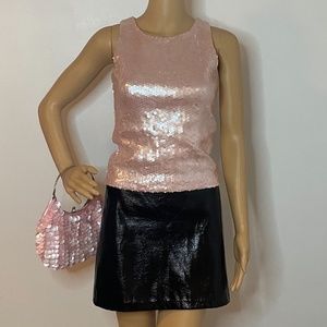 Vintage Oscar de la renta pink sequin tank top!